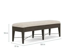 Bay Creek Extendable Dining Table, 4 V-Back Chairs & High Back Bench In Graphite