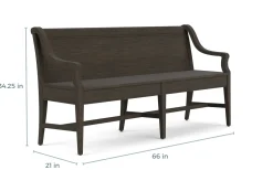 Bay Creek Extendable Dining Table, 4 V-Back Chairs & High Back Bench In Graphite