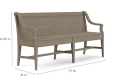 Bay Creek Extendable Dining Table, 4 V-Back Chairs & High Back Bench In Graphite