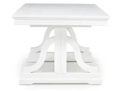 Bay Creek Extendable Dining Table, 4 V-Back Chairs & High Back Bench In Graphite
