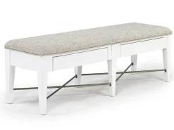 Bay Creek Extendable Dining Table, 4 V-Back Chairs & High Back Bench In Graphite