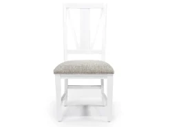 Bay Creek Extendable Dining Table, 4 V-Back Chairs & High Back Bench In Graphite