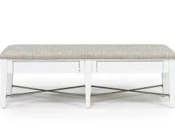 Bay Creek Extendable Dining Table, 4 V-Back Chairs & High Back Bench In Graphite