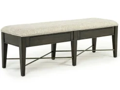 Bay Creek Extendable Dining Table, 4 V-Back Chairs & High Back Bench In Graphite