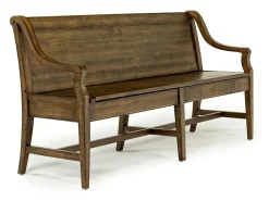 Bay Creek Extendable Dining Table, 4 V-Back Chairs & High Back Bench In Graphite