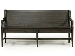 Bay Creek Extendable Dining Table, 4 V-Back Chairs & High Back Bench In Graphite