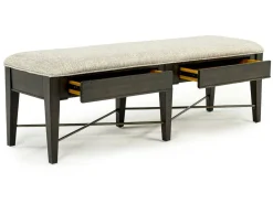 Bay Creek Extendable Dining Table, 4 V-Back Chairs & High Back Bench In Graphite