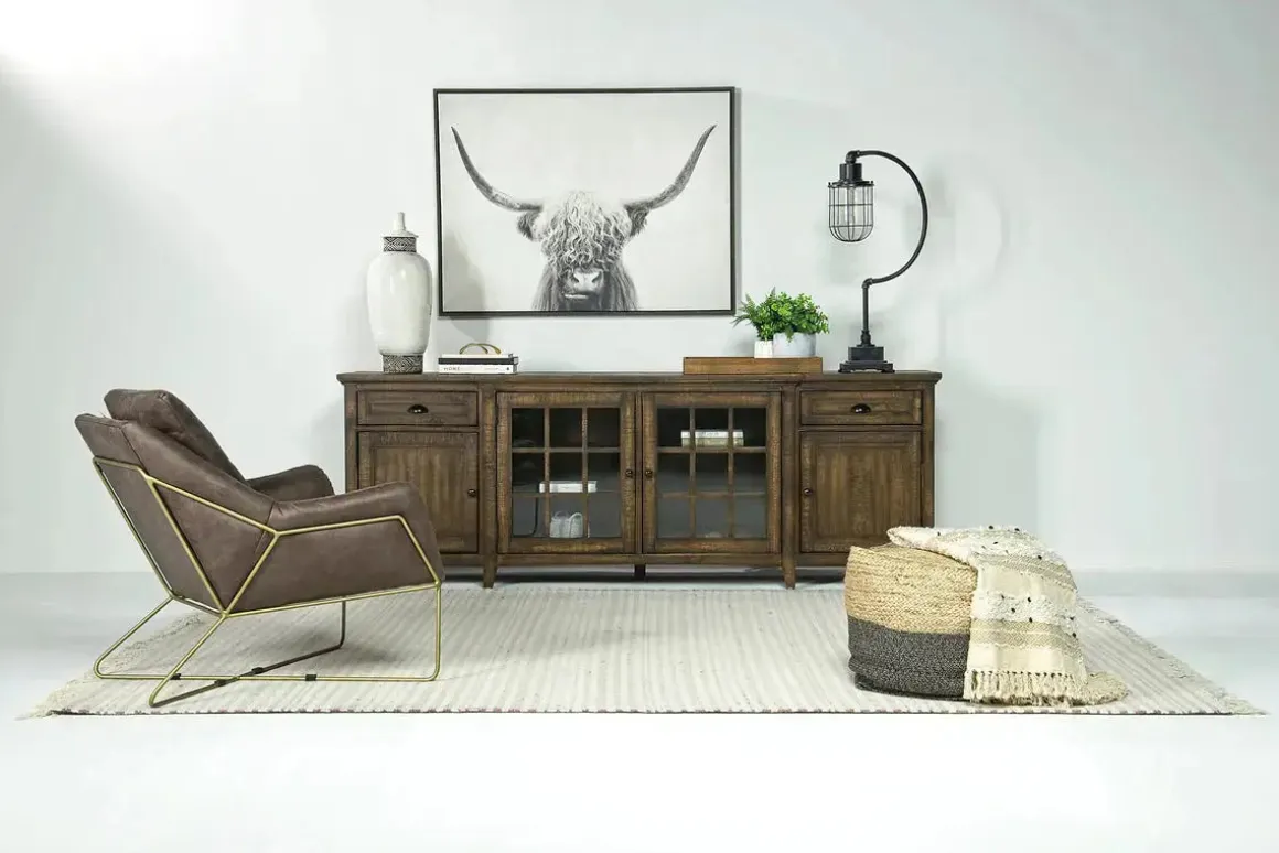 Bay Creek Media Console In Nutmeg W/ Usb Charger, 70 Inch