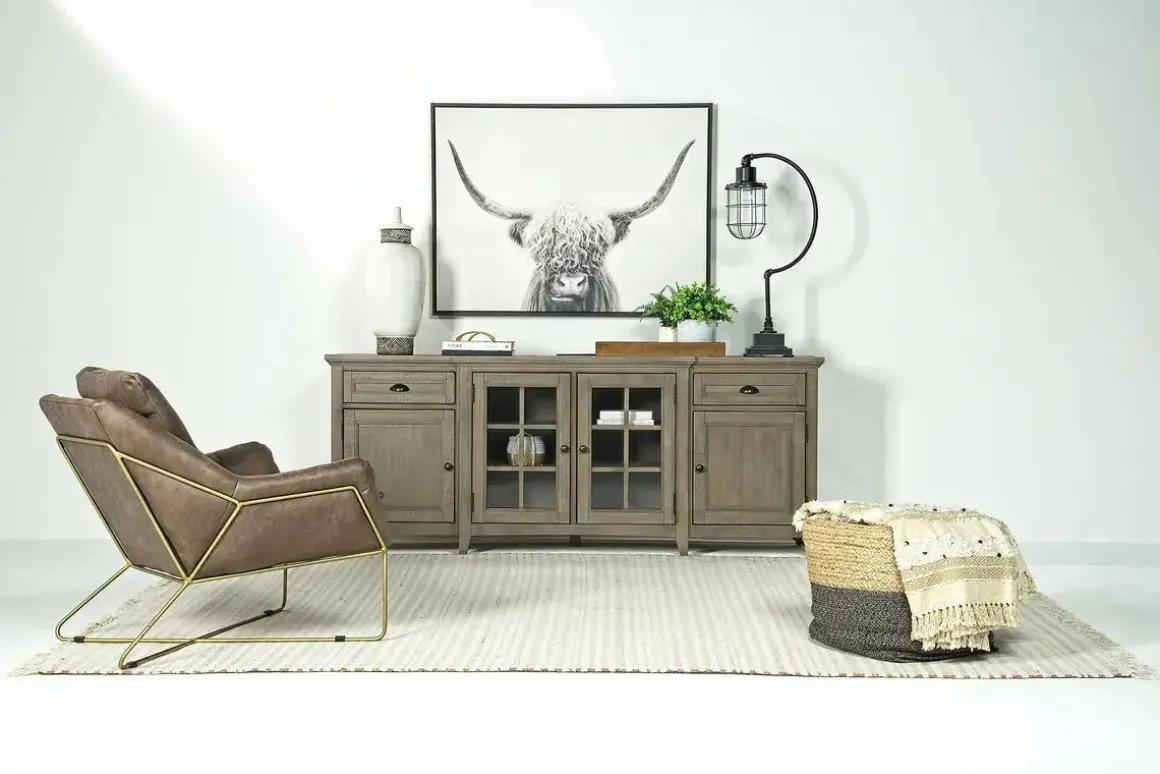 Bay Creek Media Console In Nutmeg W/ Usb Charger, 70 Inch