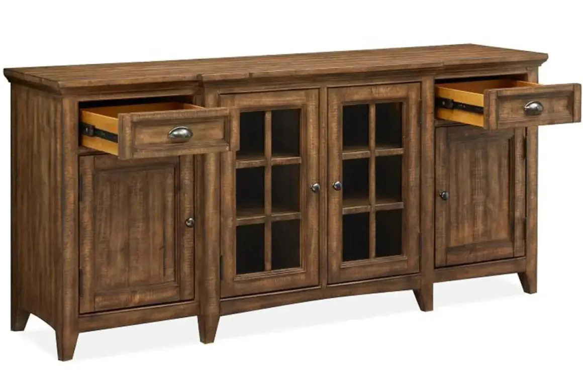 Bay Creek Media Console In Nutmeg W/ Usb Charger, 70 Inch