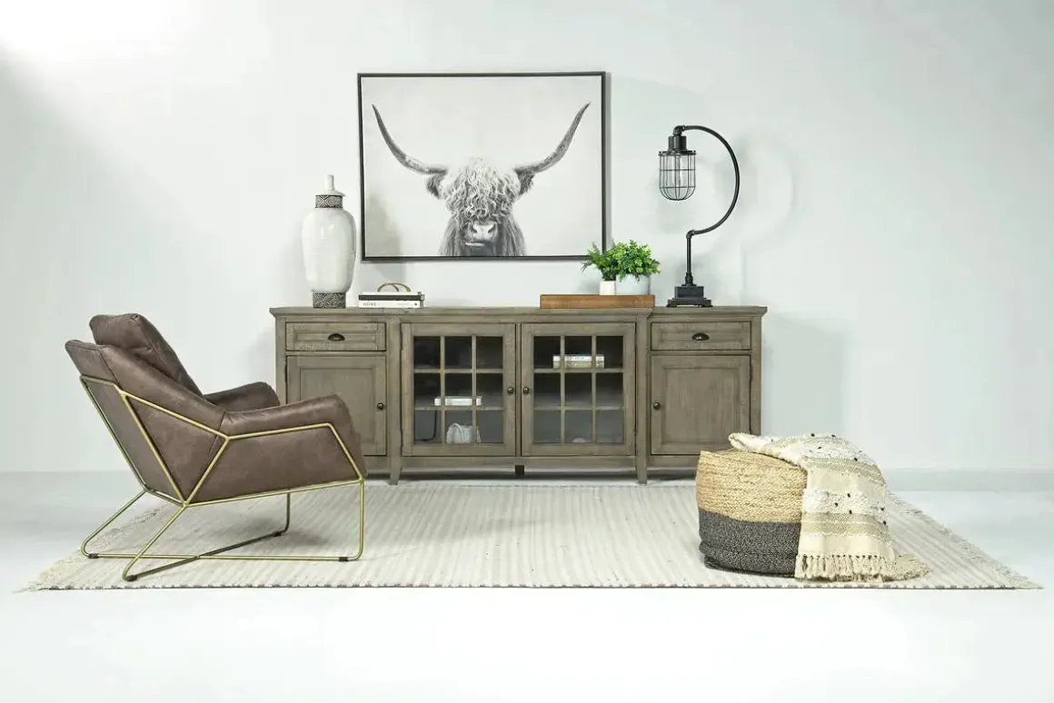Bay Creek Media Console In Nutmeg W/ Usb Charger, 70 Inch