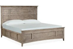 Bay Creek Panel Bed W/ Storage, Dresser, Mirror & Nightstand In Nutmeg, Queen