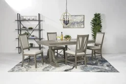 Bay Creek Side Chair In Light Gray, V-Back