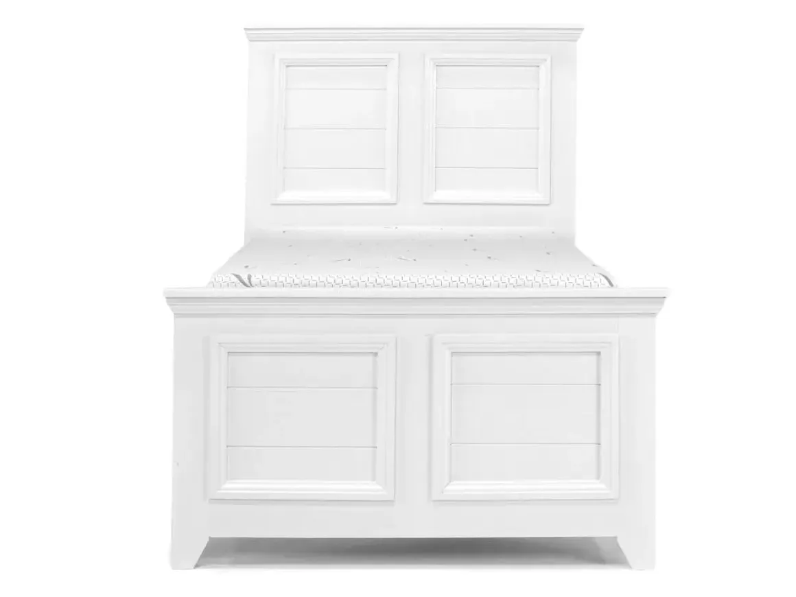 Bella Panel Bed In White, Twin