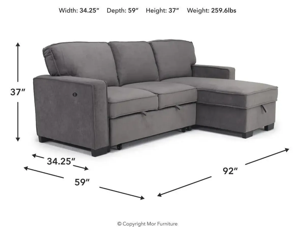 Bloom Reversible Sofa Chaise In Gray