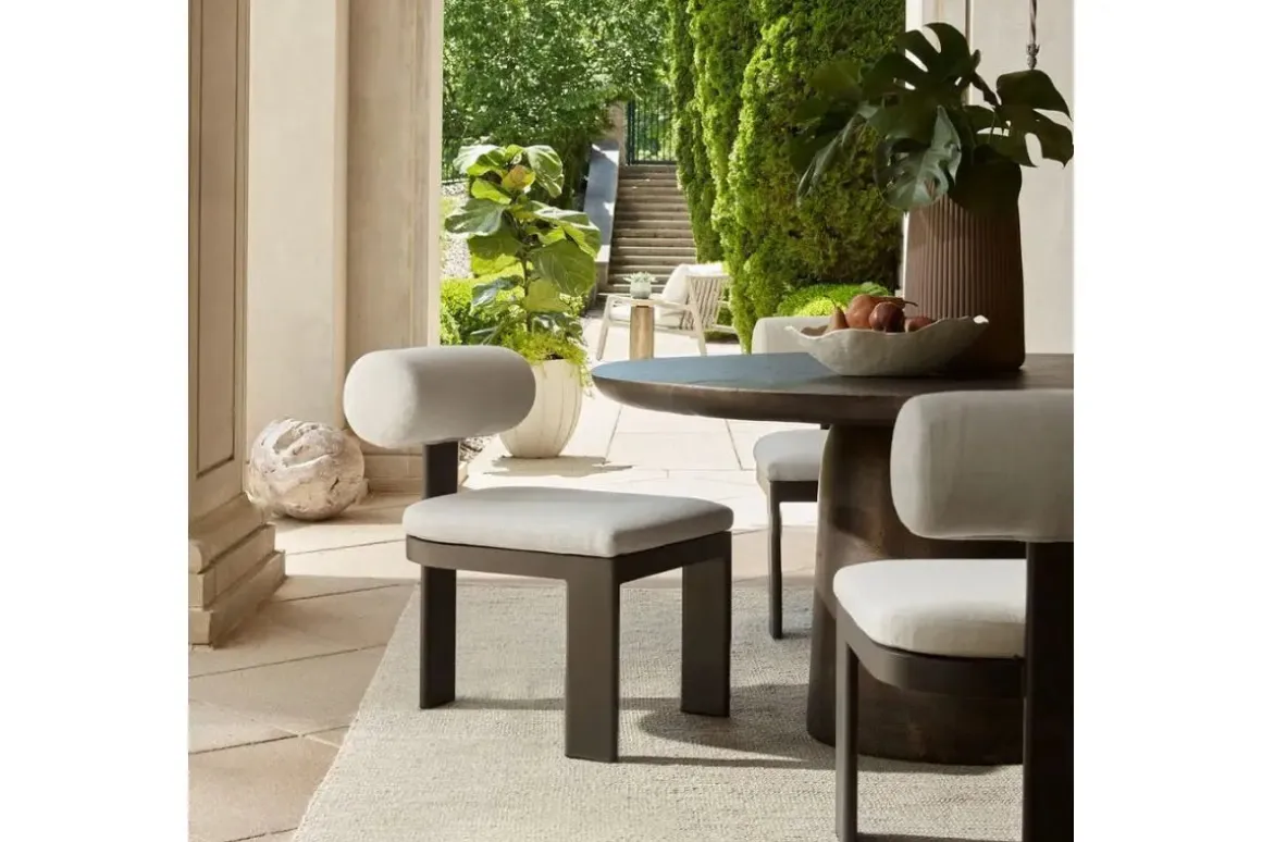 Bolster Outdoor Side Chair In White