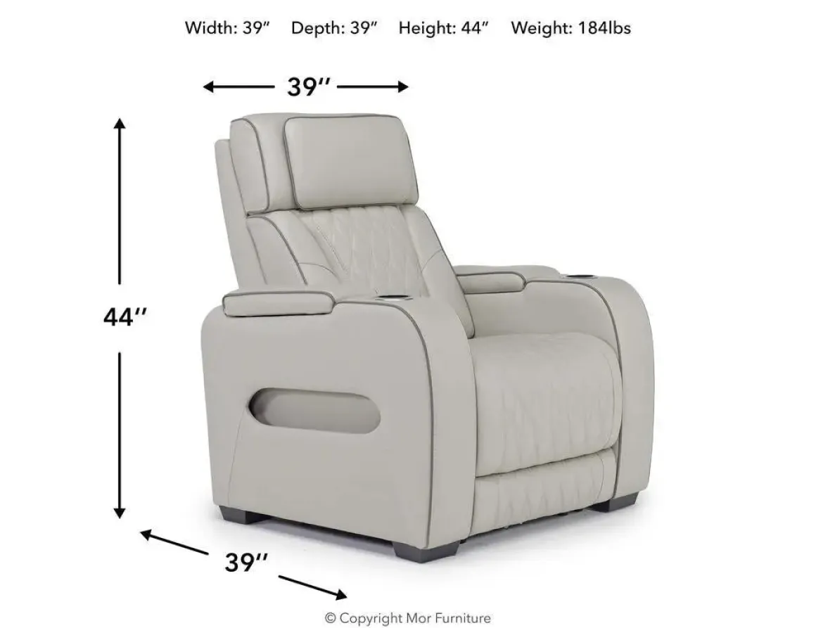 Boyington 2 Power Recliner In Gray Leather