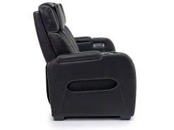 Boyington 2 Power Sofa W/ Drop Down Table In Black Leather
