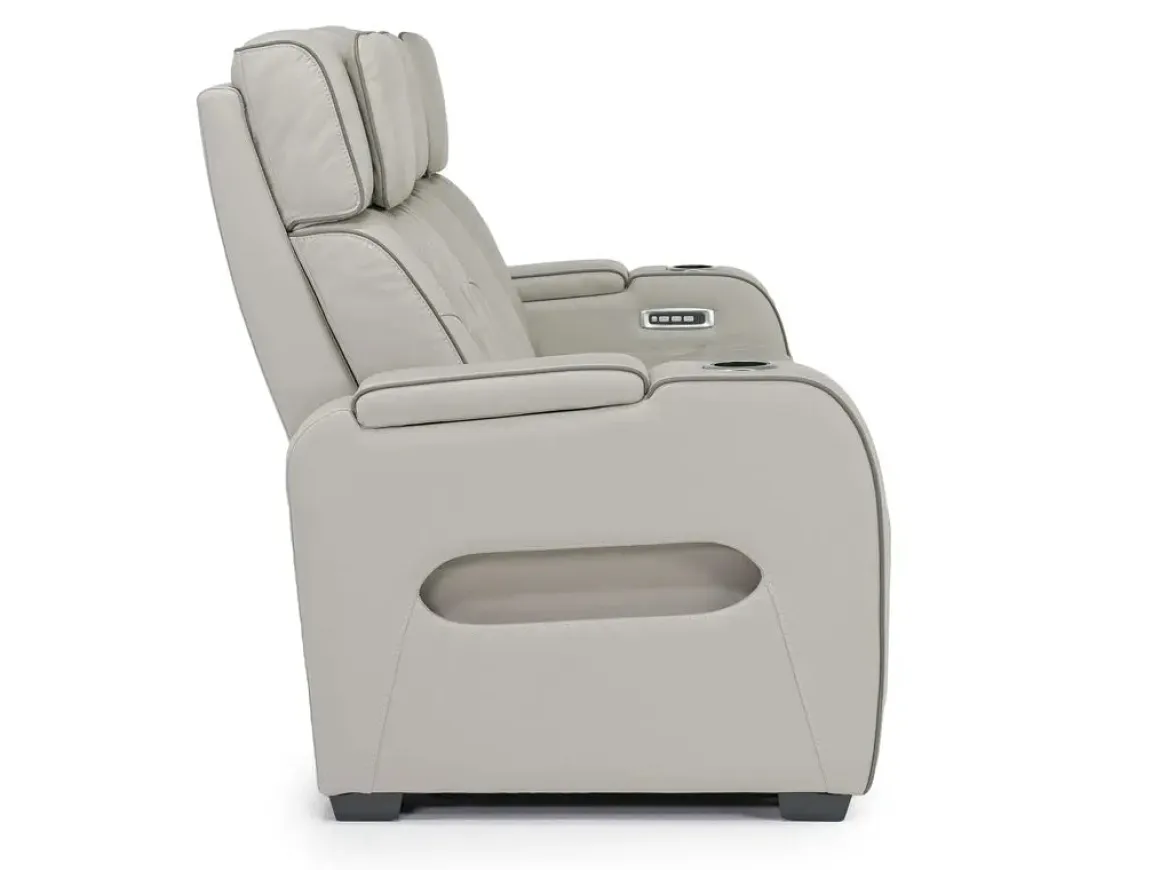 Boyington 2 Power Sofa W/ Drop Down Table In Black Leather