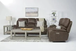 Brookings 2 Power Sofa In Charcoal Gray