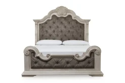 Bruchandi Upholstered Panel Bed In Antique White, Queen