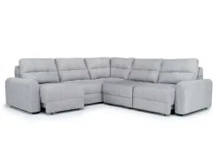 Bryce 5 Piece Power Sliding Sectional W/ Power Armless Slider In Savannah Coin