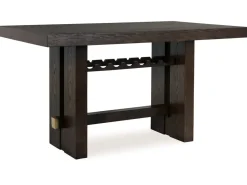 Burkhaus Counter Height Dining Table & 6 Stools In Beige/Dark Brown