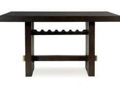 Burkhaus Counter Height Dining Table & 6 Stools In Beige/Dark Brown