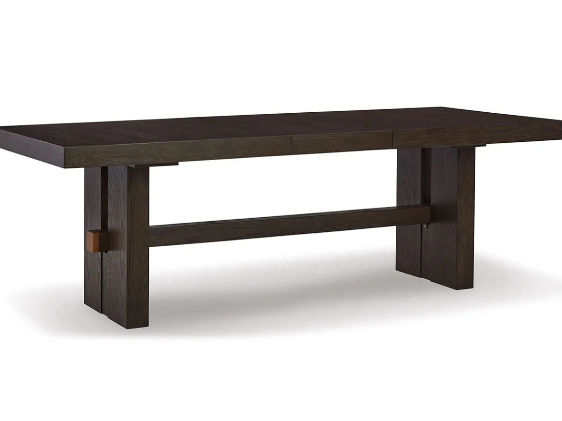 Burkhaus Extendable Dining Table & 6 Chairs In Biege/Dark Brown