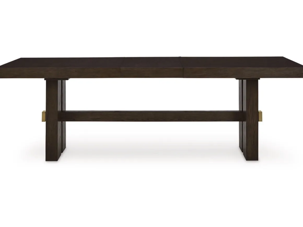 Burkhaus Extendable Dining Table & 4 Chairs In Biege/Dark Brown