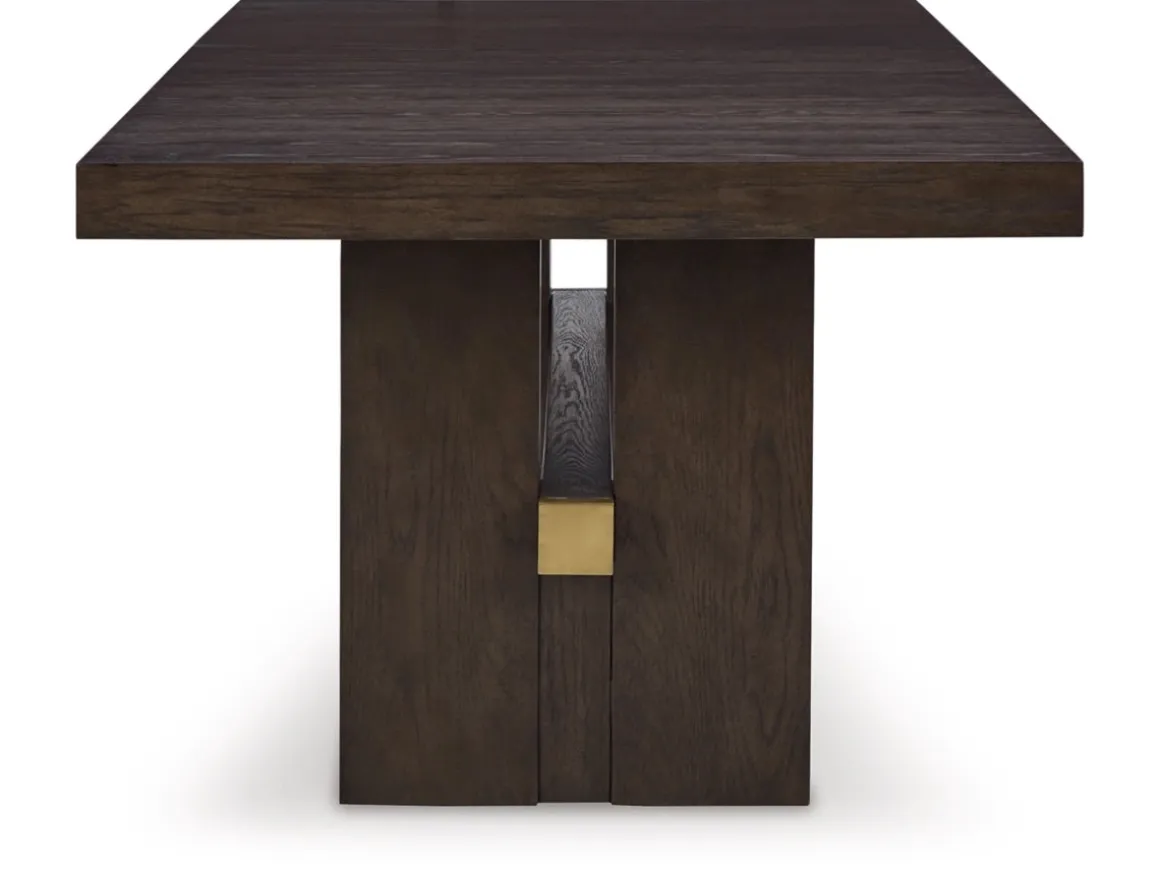 Burkhaus Extendable Dining Table & 4 Chairs In Biege/Dark Brown