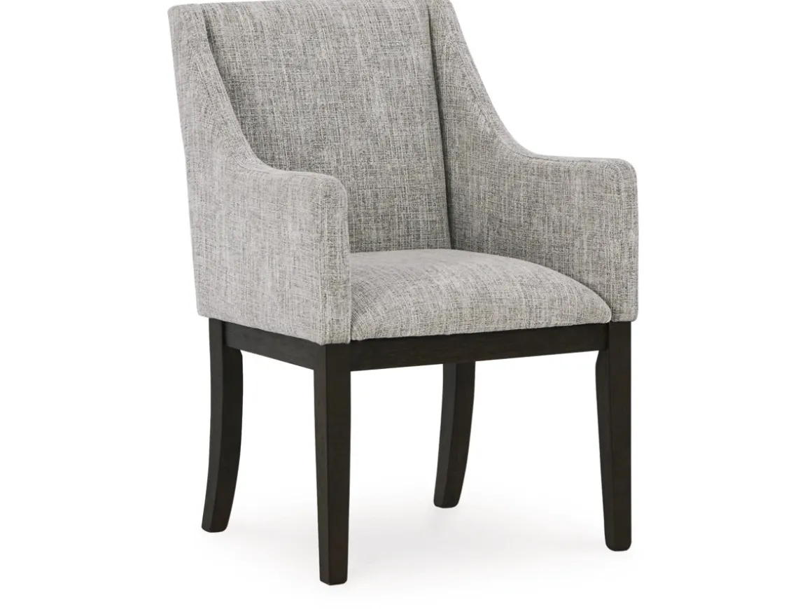 Burkhaus Upholstered Arm Chair In Beige/Dark Brown