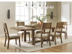 Cabalynn Extendable Dining Table & 6 Chairs In Light Brown