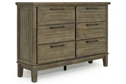 Cagney Upholstered Panel Bed W/ Storage, Dresser, Mirror & Nightstand In Gray, Queen