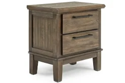 Cagney Upholstered Panel Bed W/ Storage, Dresser, Mirror & Nightstand In Gray, Queen