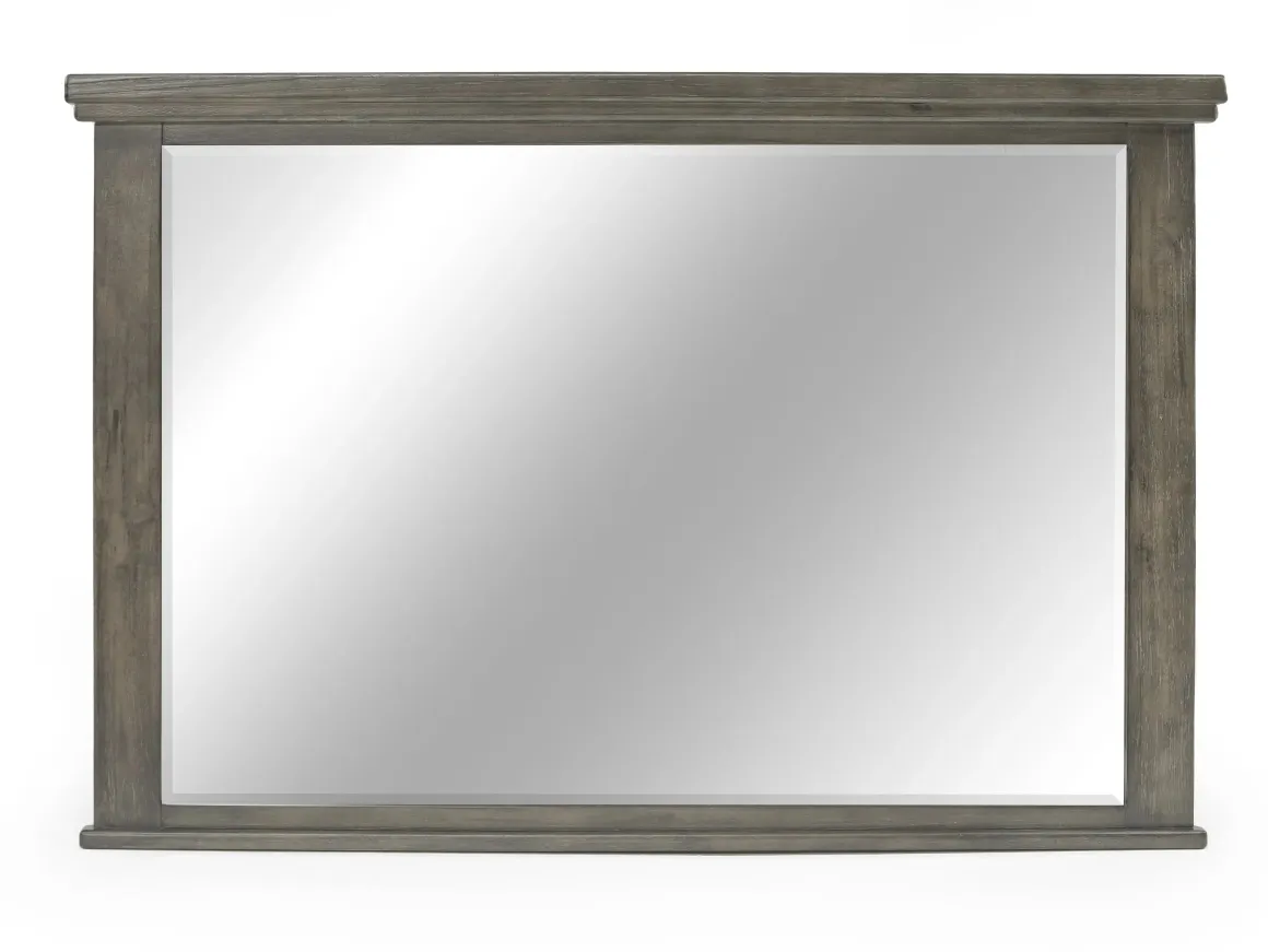 Cagney Upholstered Panel Bed W/ Storage, Dresser, Mirror & Nightstand In Gray, Queen