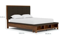 Cagney Upholstered Panel Bed W/ Storage, Dresser, Mirror & Nightstand In Gray, Queen