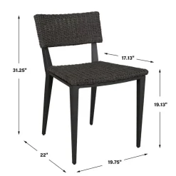 Calbas Outdoor Side Chair In Brown