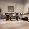 Cam 6 Piece 2 Power Theater Sectional W/ Immersive Sound In Ajax Smoke Leather