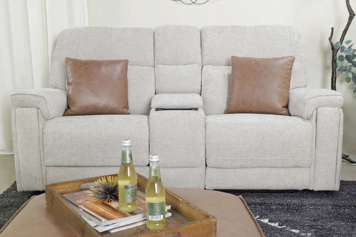 Cannes 3 Power Theater Console Loveseat W/ Immersive Sound In Jumbo Bark