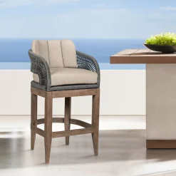 Capri Outdoor Barstool In Taupe