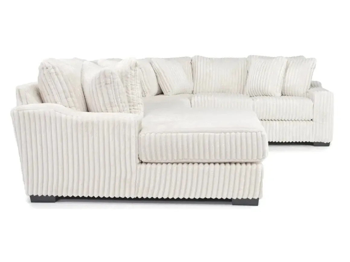 Casper 4 Piece Loveseat Chaise Sectional In Pony Slate, Left Facing