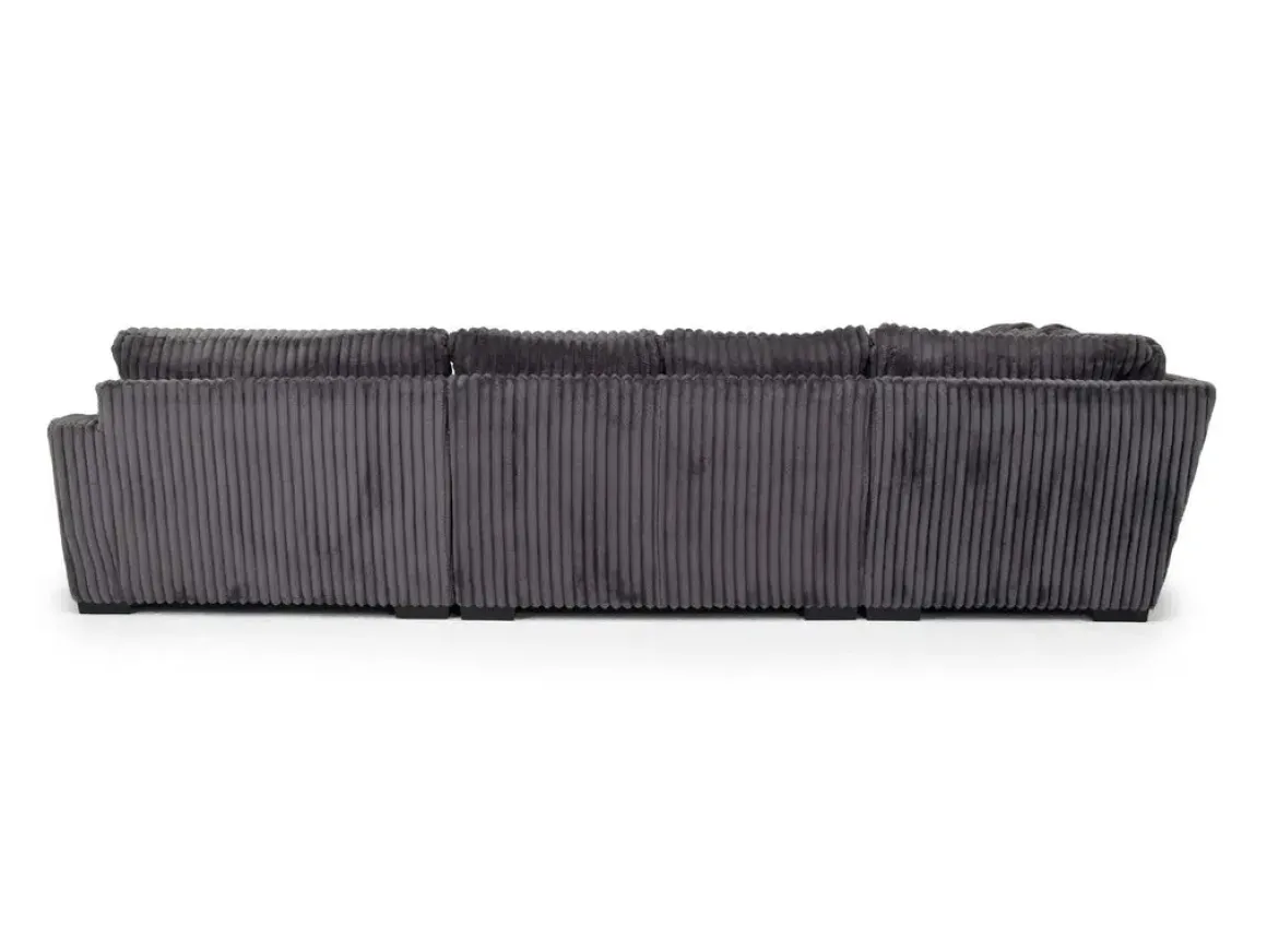 Casper 4 Piece Loveseat Chaise Sectional In Pony Slate, Left Facing