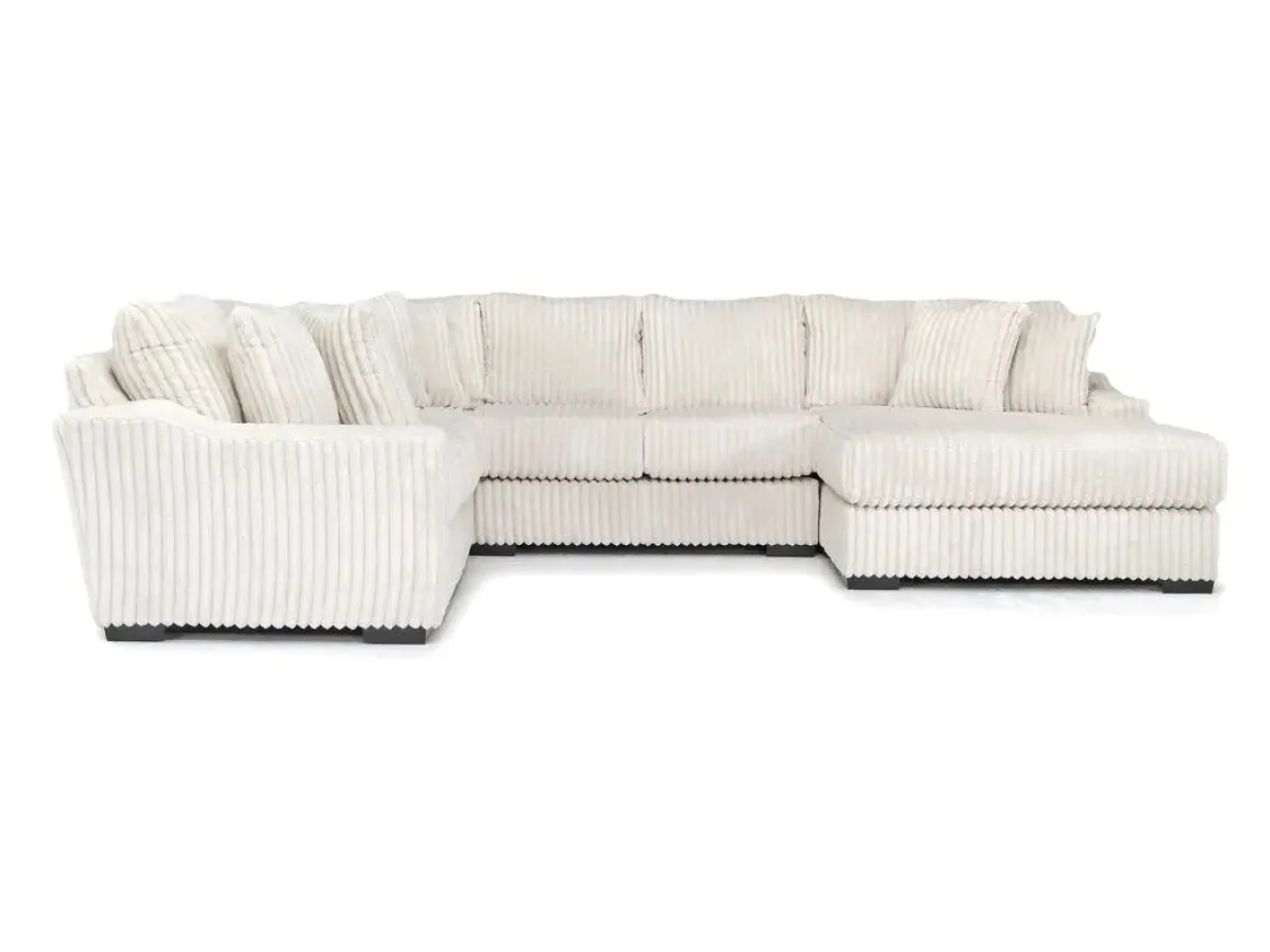 Casper 4 Piece Loveseat Chaise Sectional In Pony Slate, Left Facing