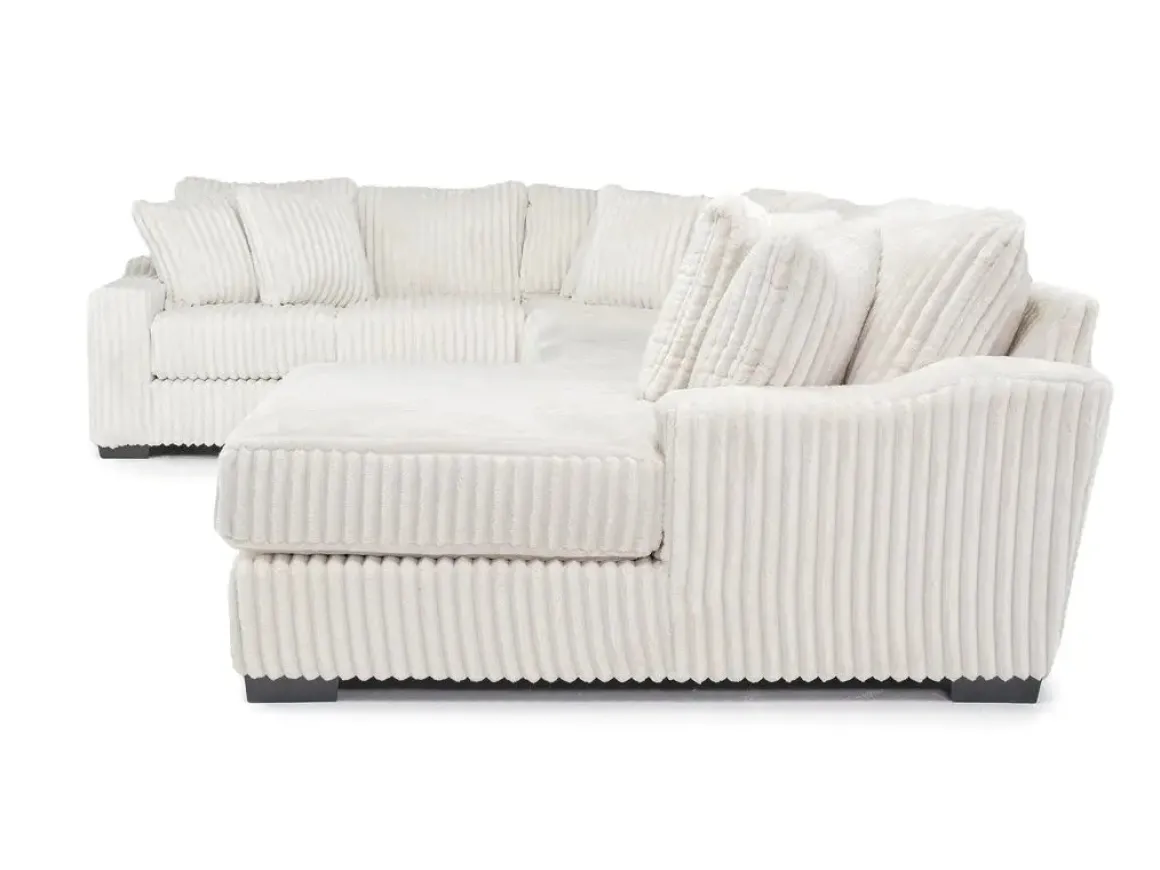 Casper 4 Piece Sofa Chaise Sectional In Pony Slate, Left Facing