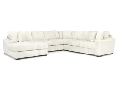 Casper 4 Piece Xl Loveseat Chaise Sectional In Pony Slate, Left Facing