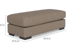 Catamaran Ottoman In Coconut Stone