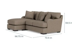Catamaran Reversible Sofa Chaise In Coconut Stone
