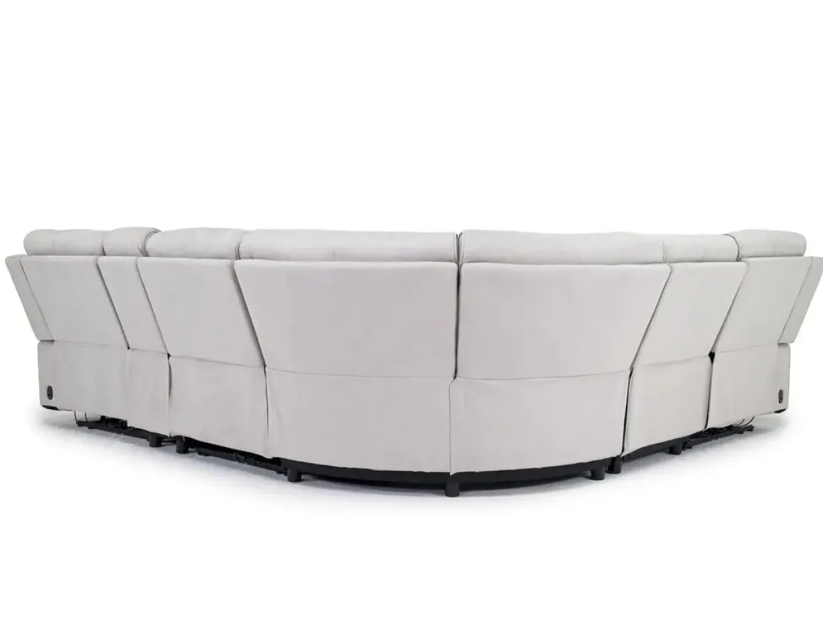 Chanell 6 Piece 2 Power Sectional W/ 2 Power Armless Recliner In New Nappa Gray
