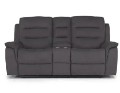 Chanell Reclining Console Loveseat In New Nappa Light Gray